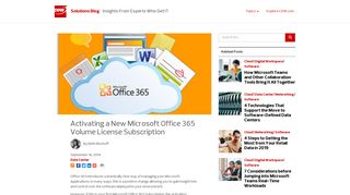 Activating a New Microsoft Office 365 Volume License Subscription ...