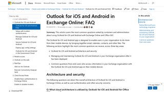 Outlook for iOS and Android in Exchange Online: FAQ - Microsoft Docs