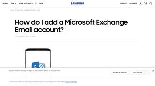 How do I add a Microsoft Exchange Email account? | Samsung ...