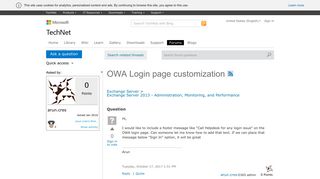 OWA Login page customization - Microsoft