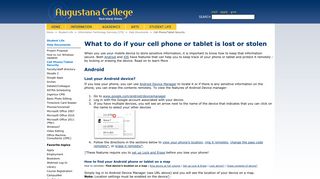 What to do if your cell phone or tablet is lost or stolen | Augustana ...