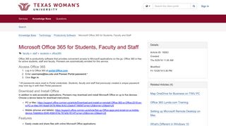 Microsoft Office 365 for Students, Faculty and Staff - request online