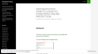 How to Login to Forefront Online Protection | Rob Spitzer's Blog