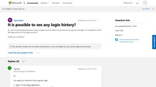 It is possible to see any login history? - Microsoft Community