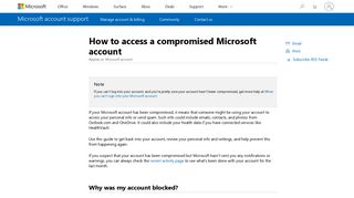 How to access a compromised Microsoft account - Microsoft Support
