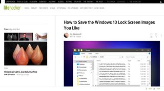 How to Save the Windows 10 Lock Screen Images You Like - Lifehacker