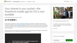 Your intranet in your pocket—the SharePoint mobile app for ... - Microsoft