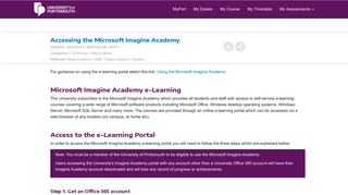Accessing the Microsoft Imagine Academy - MyPort