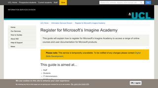 Register for Microsoft's Imagine Academy | Information Services ...