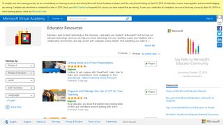 Educator Resources and Training Courses - Microsoft Virtual Academy