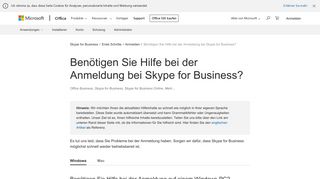 Benötigen Sie Hilfe bei der Anmeldung bei Skype for Business ...