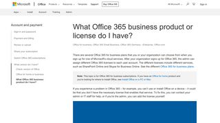 What Office 365 business product or license do I have? - Office 365
