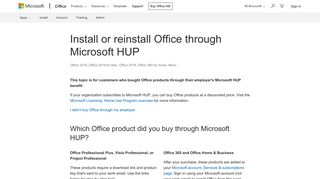 Install or reinstall Office through Microsoft HUP - Office Support