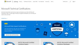 Microsoft Technical Certifications | Microsoft Learning