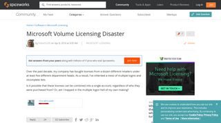 [SOLVED] Microsoft Volume Licensing Disaster - MS Licensing ...