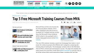 Top 5 Free Microsoft Training Courses From MVA - Business News Daily