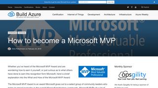 How to become a Microsoft MVP – Build Azure