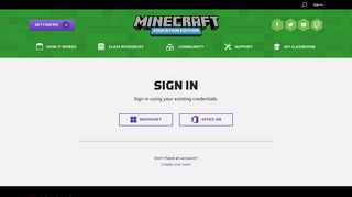 Sign In / Sign Up | Minecraft: Education Edition