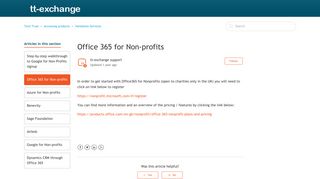 Office 365 for Non-profits – Tech Trust