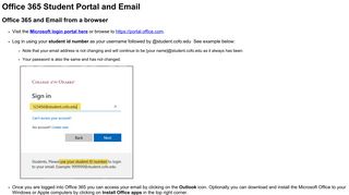Office 365 Student Portal and Email - Campusweb