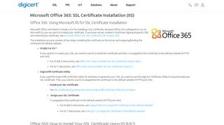 Office 365 SSL Certificate Installation - Microsoft Office 365 - DigiCert