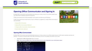 Accessing Office Communicator - University of South Australia