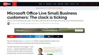 Microsoft Office Live Small Business customers: The clock is ticking ...