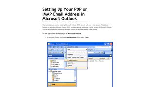 Setting Up Your E-mail in Microsoft Outlook - Secureserver.net
