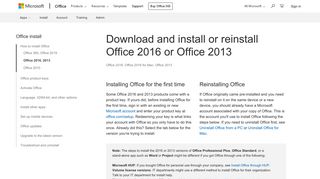 Download and install or reinstall Office 2016 or Office 2013 - Microsoft ...
