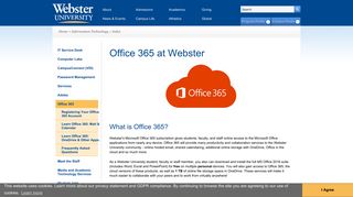 Office 365 - Webster University