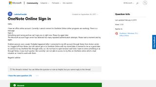 OneNote Online Sign in - Microsoft Community