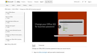 Video: Change your Office 365 for business password - Office 365