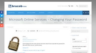 Microsoft Online Services – Changing Your Password | Bruceb News