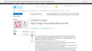 Unable to open https://login.microsoftonline.com