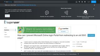 redirection - How can I prevent Microsoft Online login Portal from ...