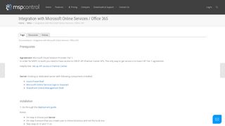 Integration with Microsoft Online Services / Office 365 - MSPControl