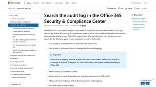 Search the audit log in the Office 365 Security ... - Microsoft Docs