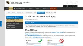 Office 365 - Outlook Web App | Office of Information Technology