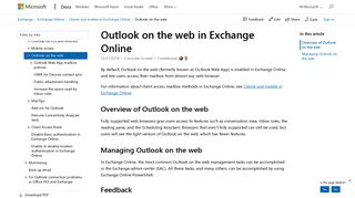 Outlook on the web in Exchange Online | Microsoft Docs