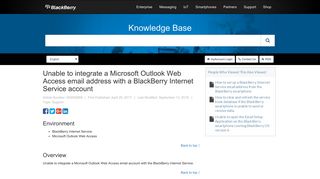 Unable to integrate a Microsoft Outlook Web Access email address ...