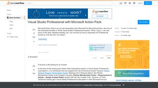 Visual Studio Professional with Microsoft Action Pack - Stack Overflow