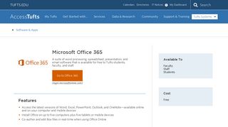 Microsoft Office 365 | Access Tufts