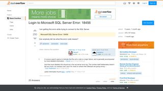 Login to Microsoft SQL Server Error: 18456 - Stack Overflow