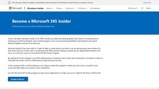 Microsoft 365 Insider - sign in - Windows Insider Forums