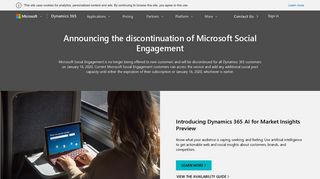Microsoft Social Engagement Termination | Microsoft Dynamics 365