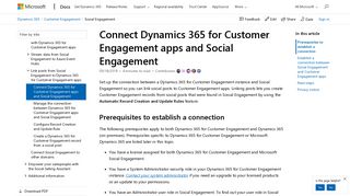 Connect Social Engagement to Dynamics 365 for ... - Microsoft Docs