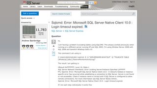 Sqlcmd: Error: Microsoft SQL Server Native Client 10.0 : Login ...