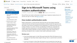 Sign in to Microsoft Teams using modern authentication | Microsoft Docs