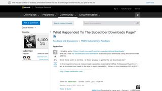 What Happended To The Subscriber Downloads Page? - MSDN - Microsoft