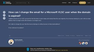 How can I change the email for a Microsoft VLSC user when the ...